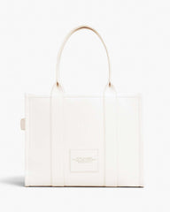 The Leather Large Tote Bag Cotton/Silver