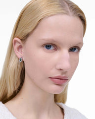 The J Marc Luxe Abalone Earrings Silver/Crystal