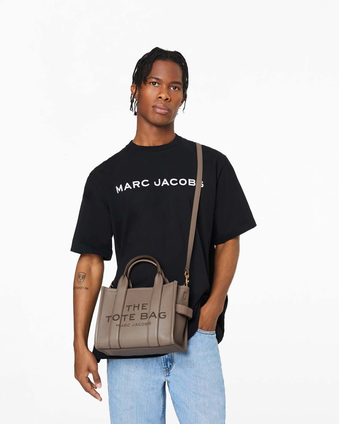 The Leather Small Tote Bag Cement