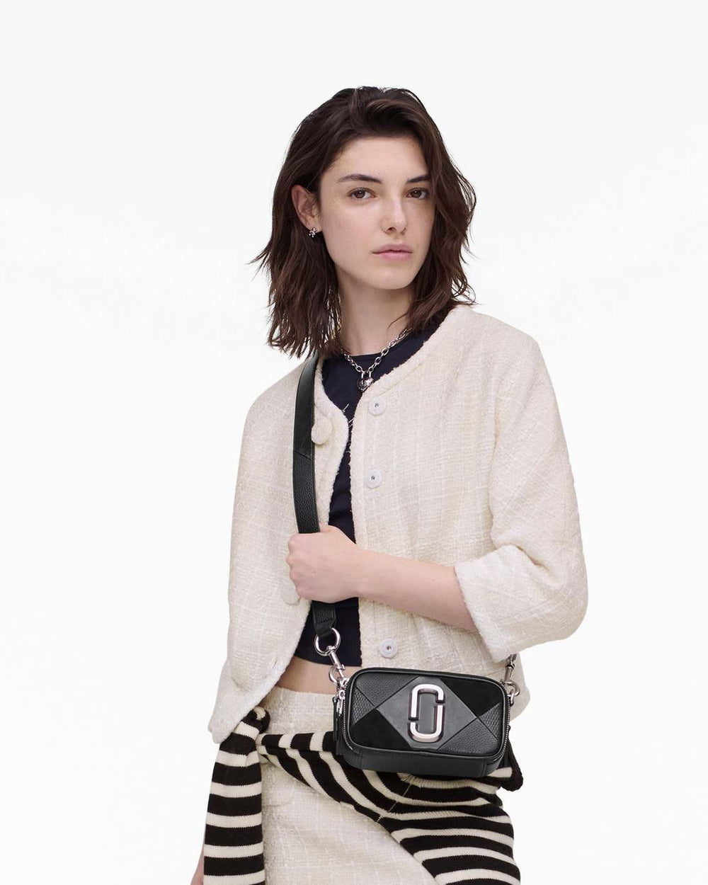 The Suede Patchwork Snapshot Black Multi