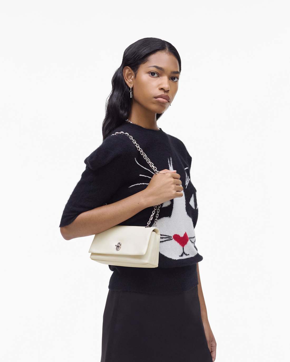 The Dual Chain Mini Bag Cloud White