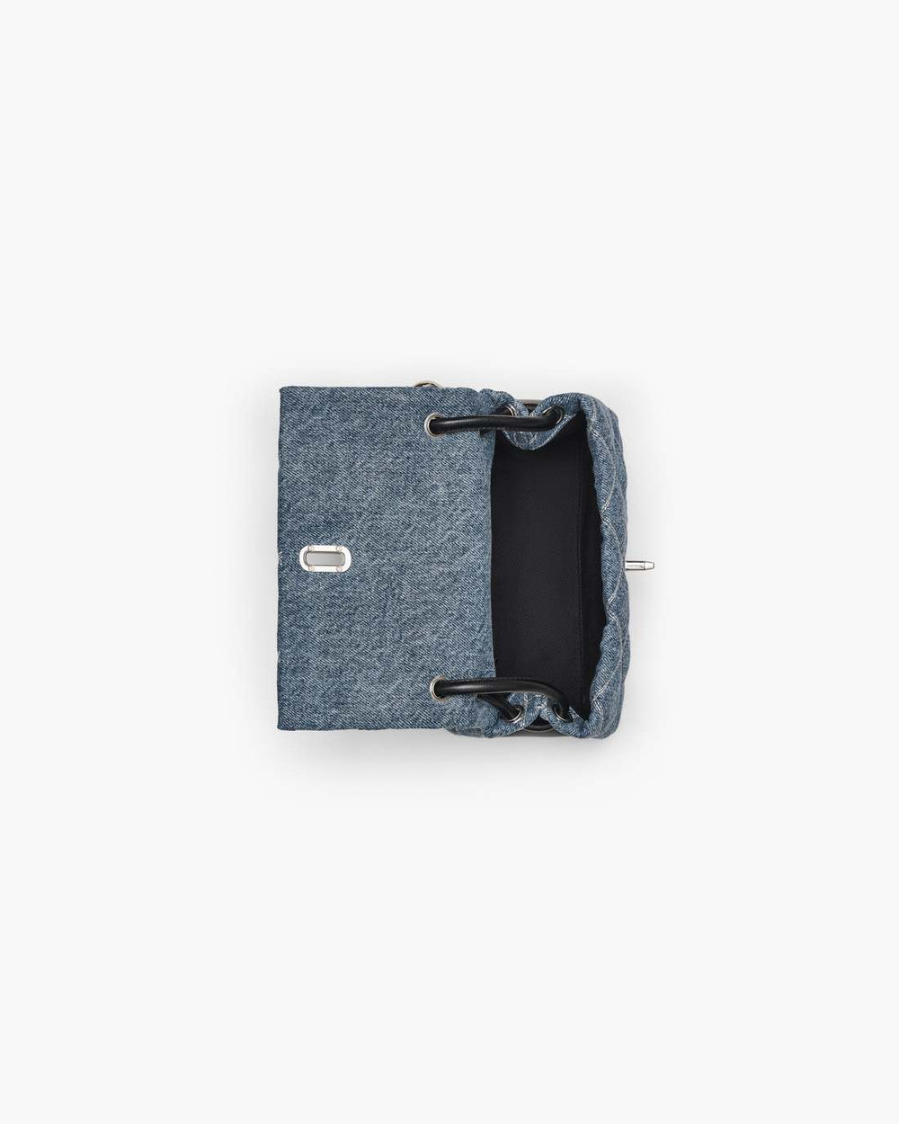 The Quilted Denim Mini Dual Shoulder Bag Light Wash Indigo