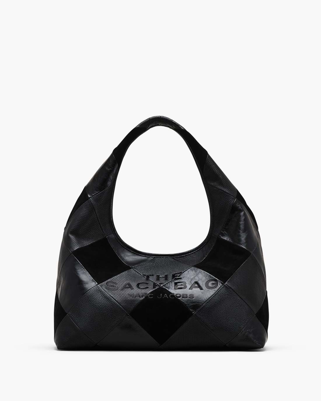 The Suede Patchwork Sack Bag Black Multi