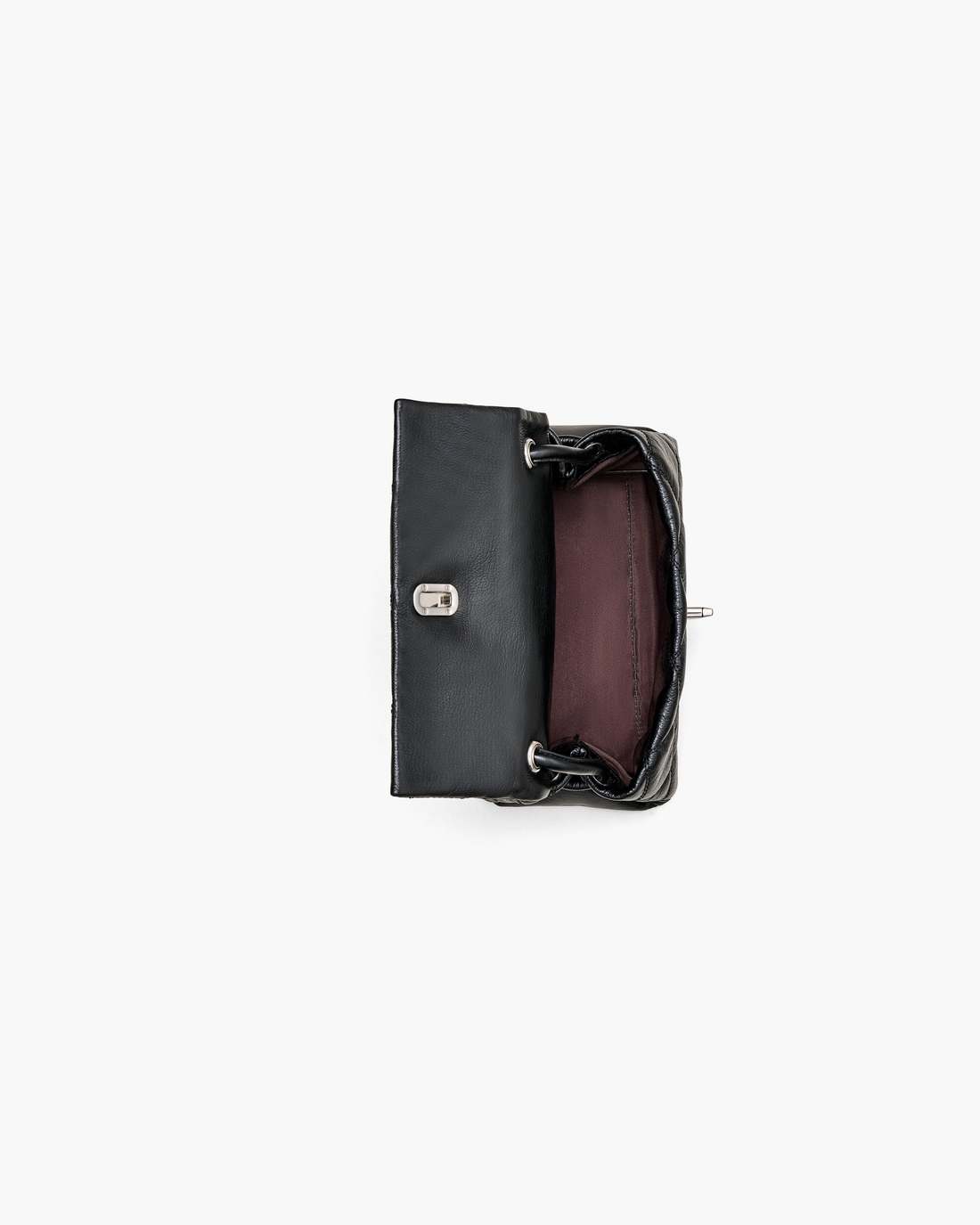 The Quilted Mini Dual Shoulder Bag Black