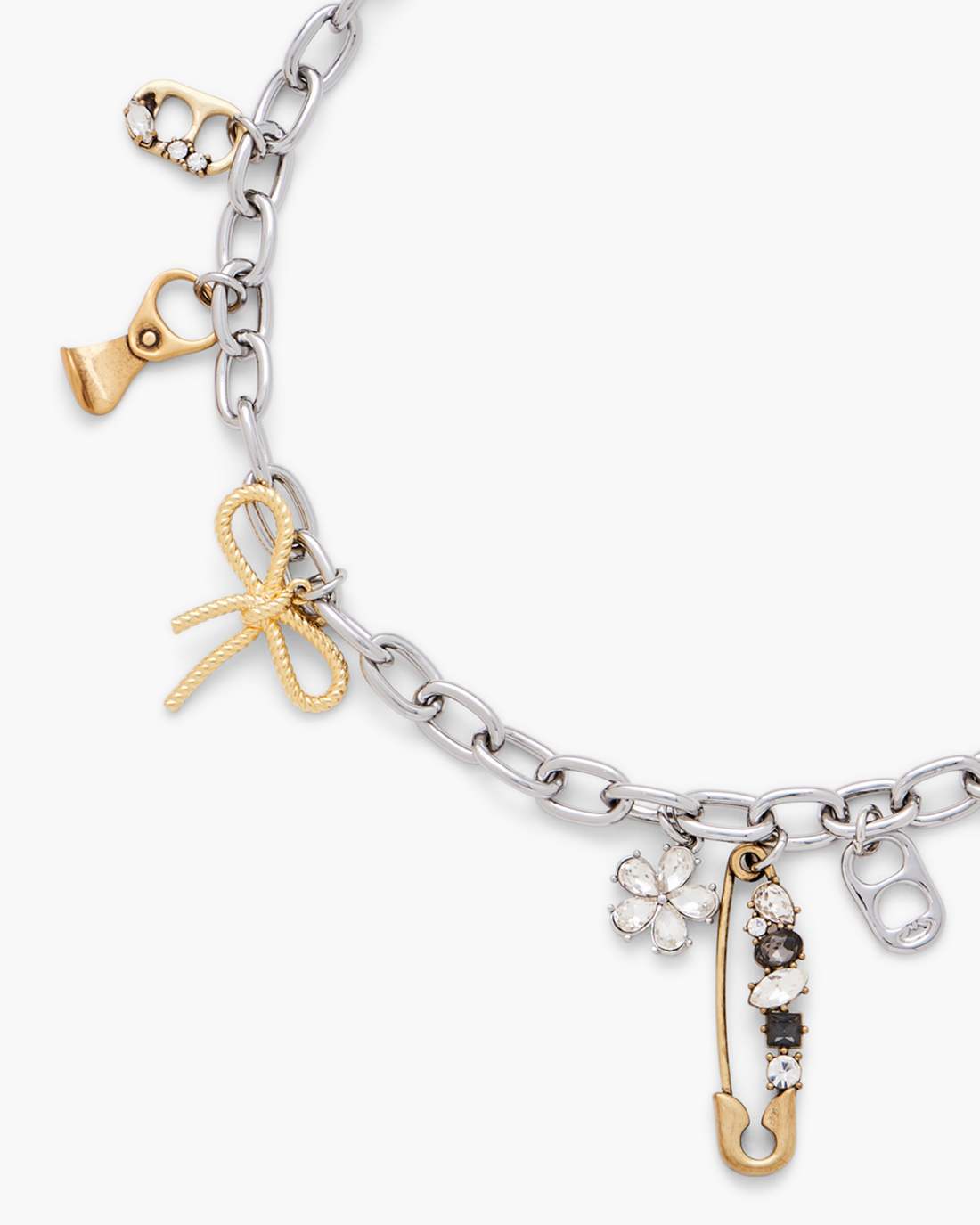 The Grunge Glam Charm Necklace Gold/Silver