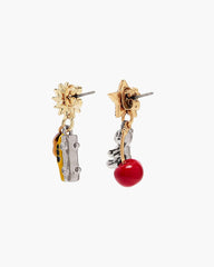 The Trinket Charm Cluster Earrings Silver/Multi