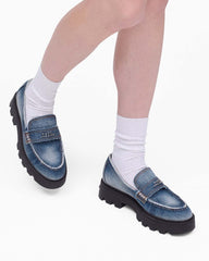 The Faded Denim Frankie Loafer Faded Vintage Indigo