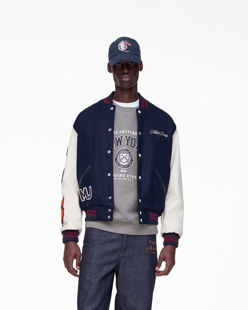 The A.P.C. X Marc Jacobs  Varsity Jacket Dark Navy/White
